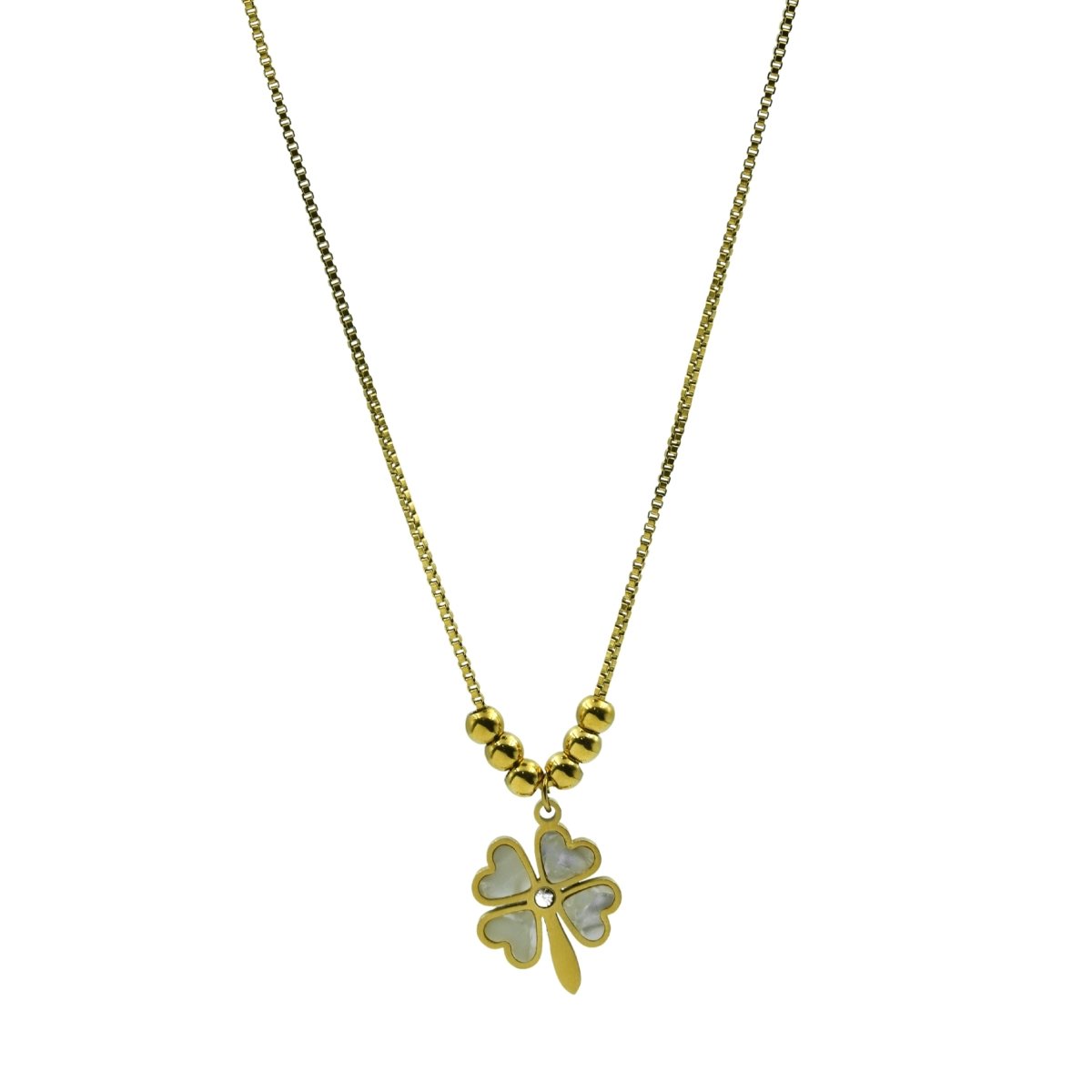 Artklim Clover Leaf Gold Plated Pendant Necklace