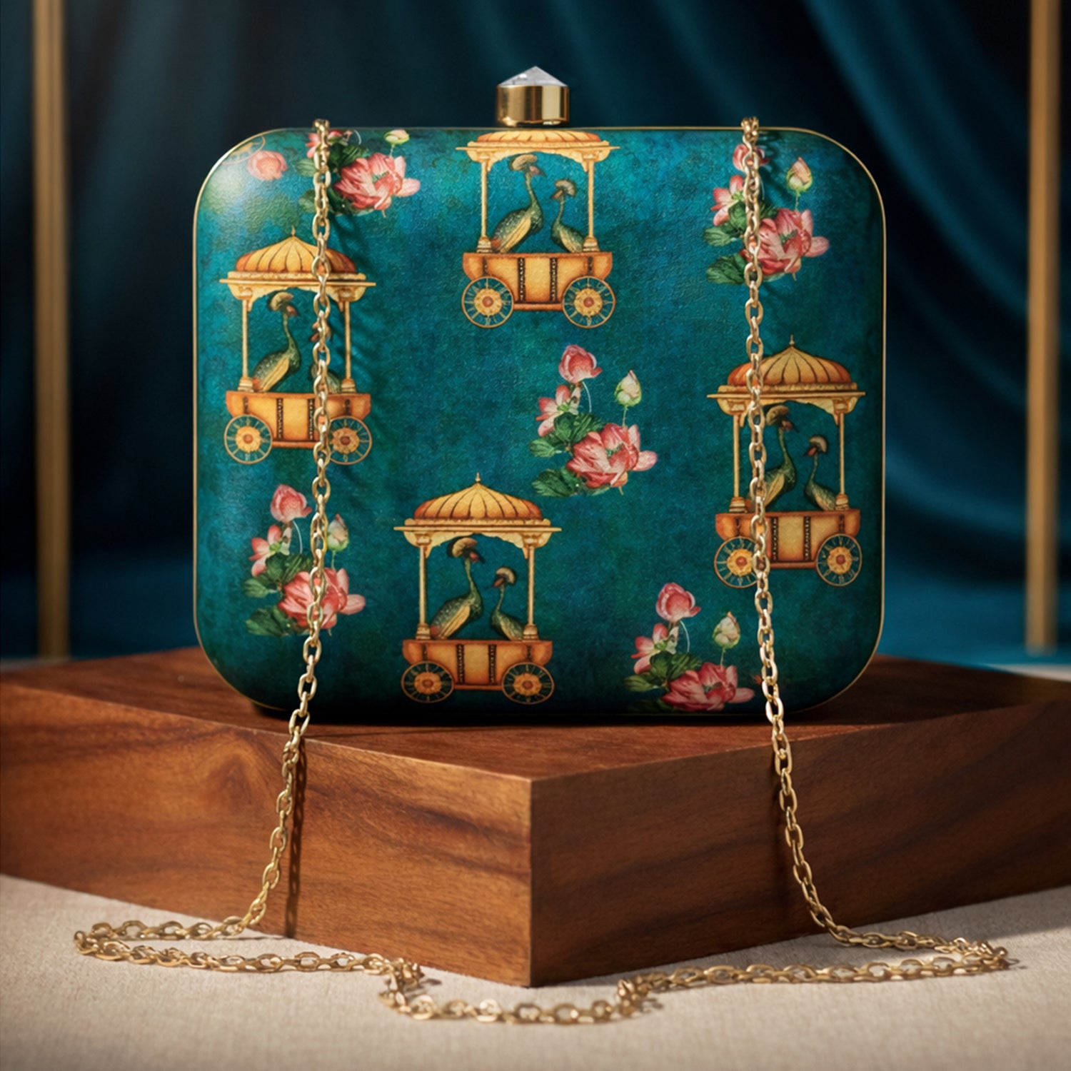 Artklim Blue Asethetic Printed Clutch