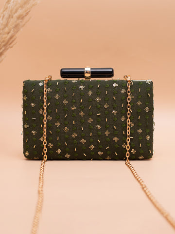 Artklim Royal Olive Green Sling Clutch