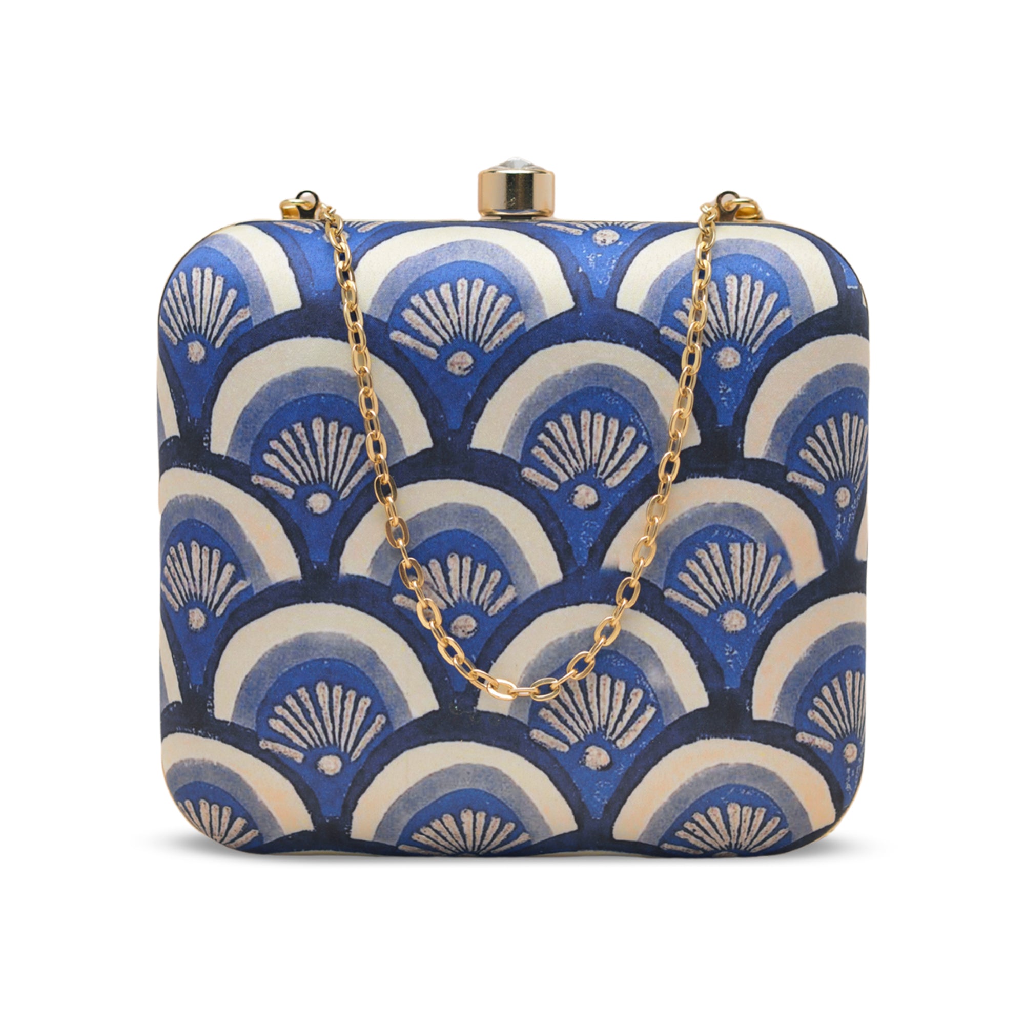Artklim Blue Indigo waves Printed Clutch