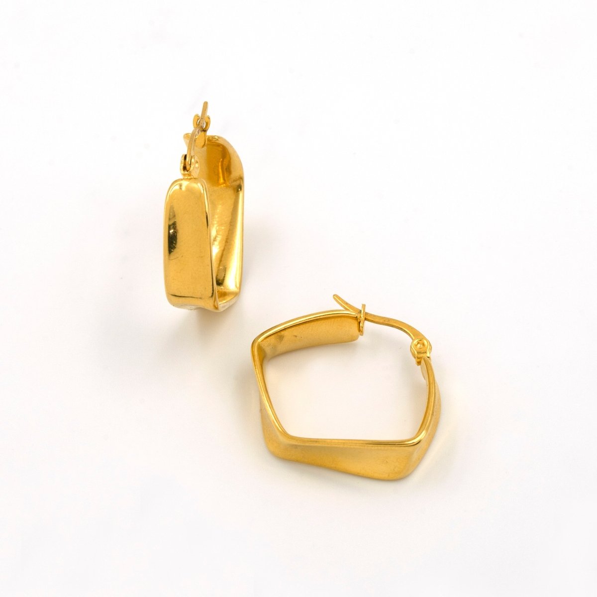 Artklim Gold Plated Geometric Hoop Earrings