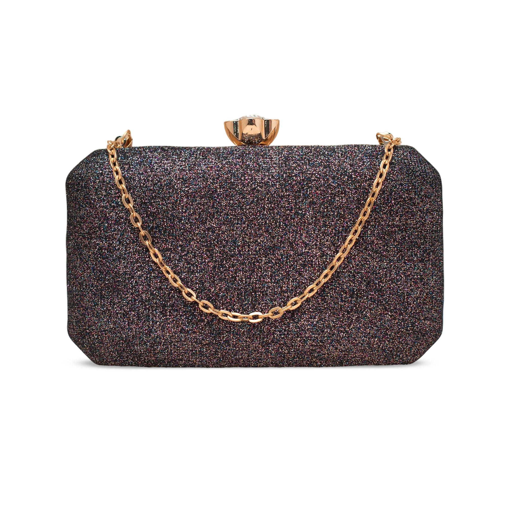 Artklim Midnight Charcoal Luxe Embroidered Clutch