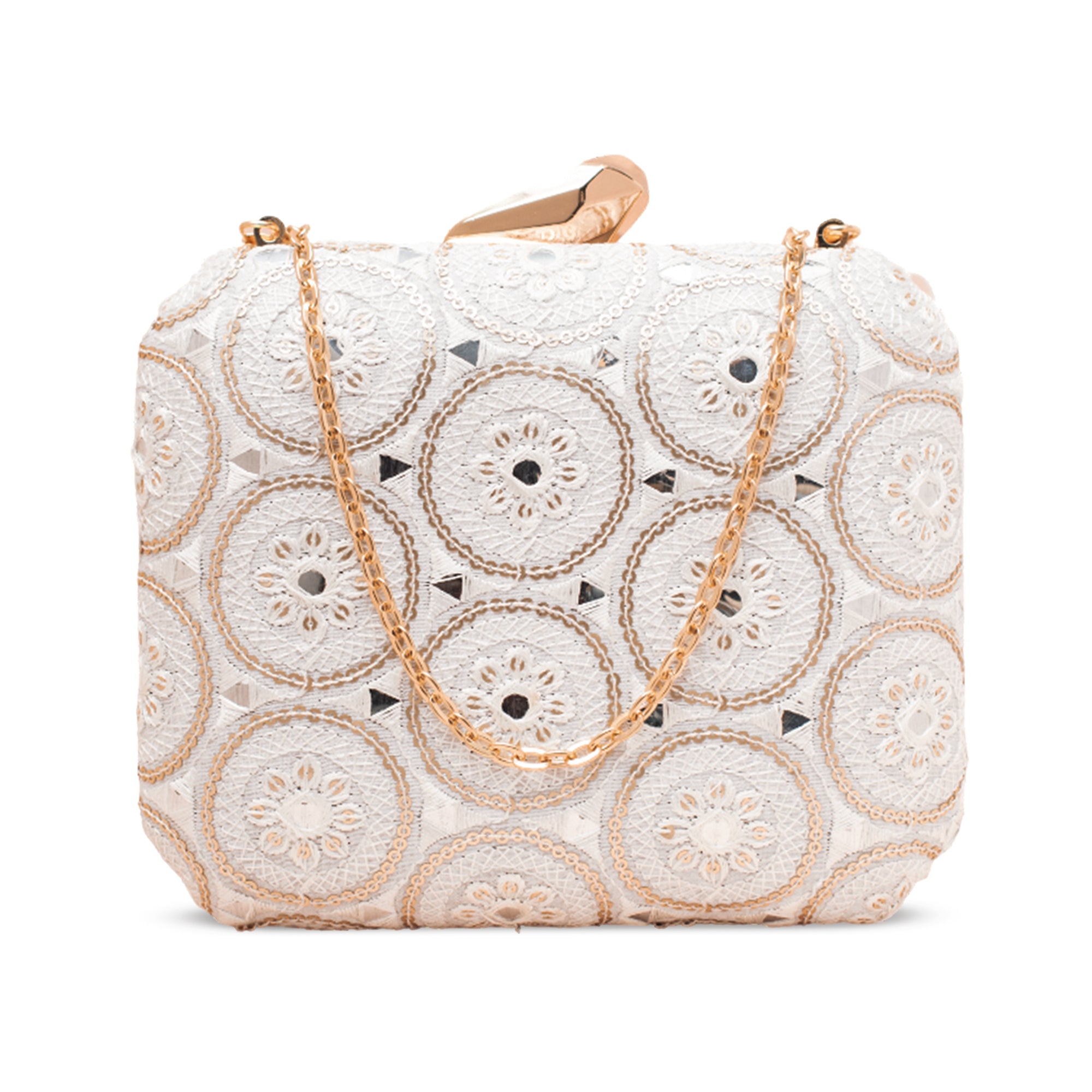 Artklim Royal Floral Charm Embroidery Clutch
