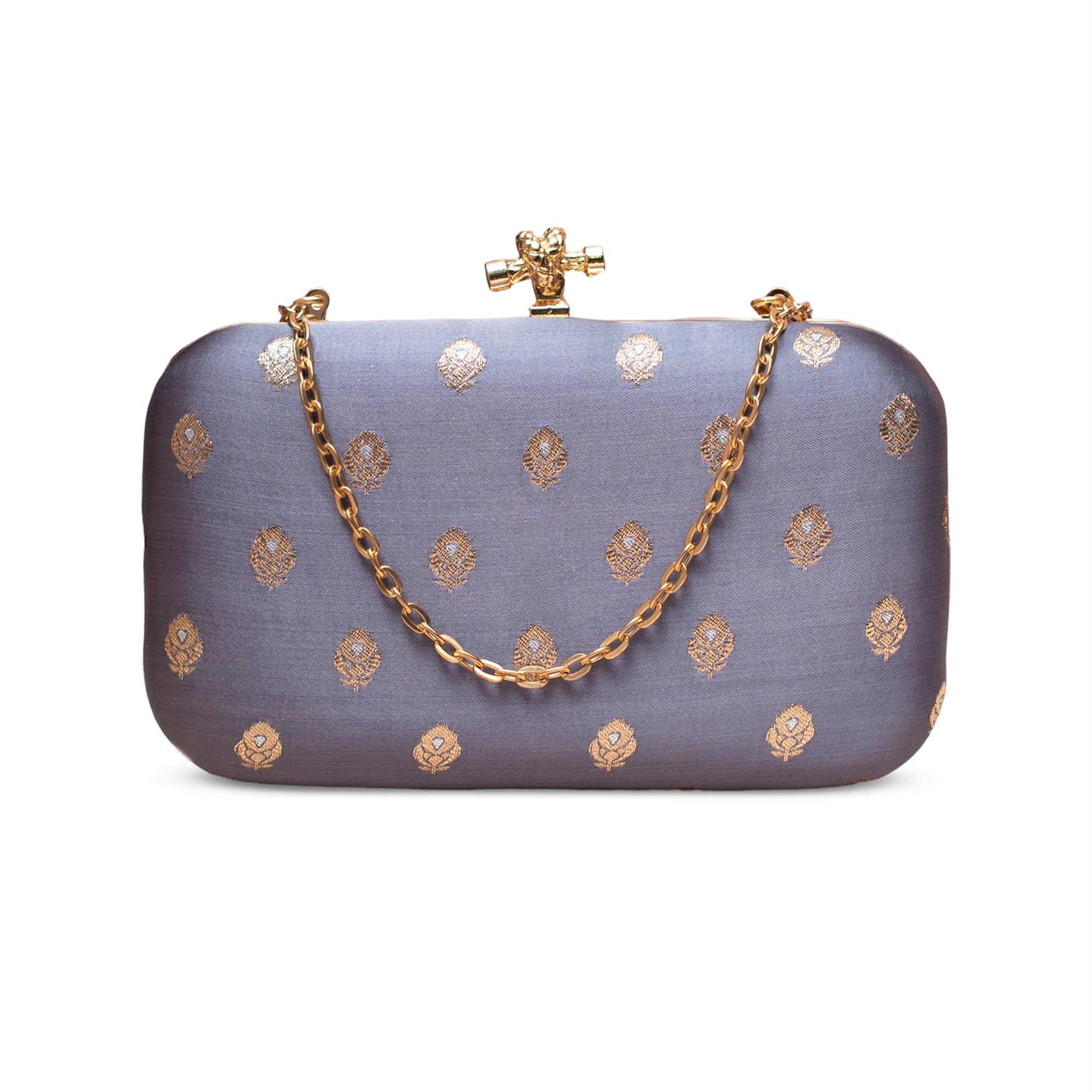 Artklim Soft Lavender Heritage Embroidered Clutch