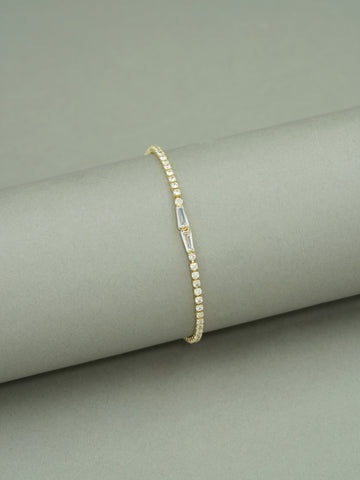 Artklim Gold Plated Anti Tarnish Radiant Prism Diamond-Cut Bracelet