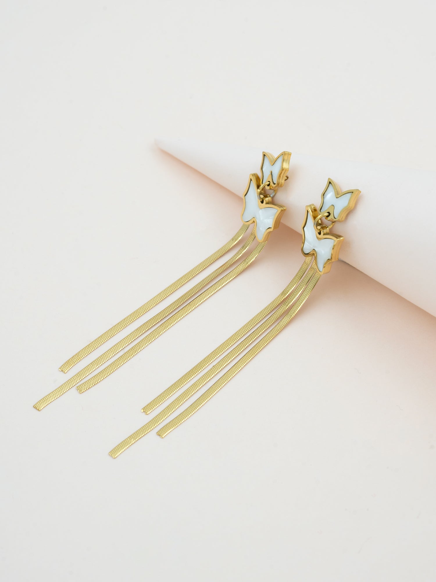 Artklim Golden Flutter Drop Earrings