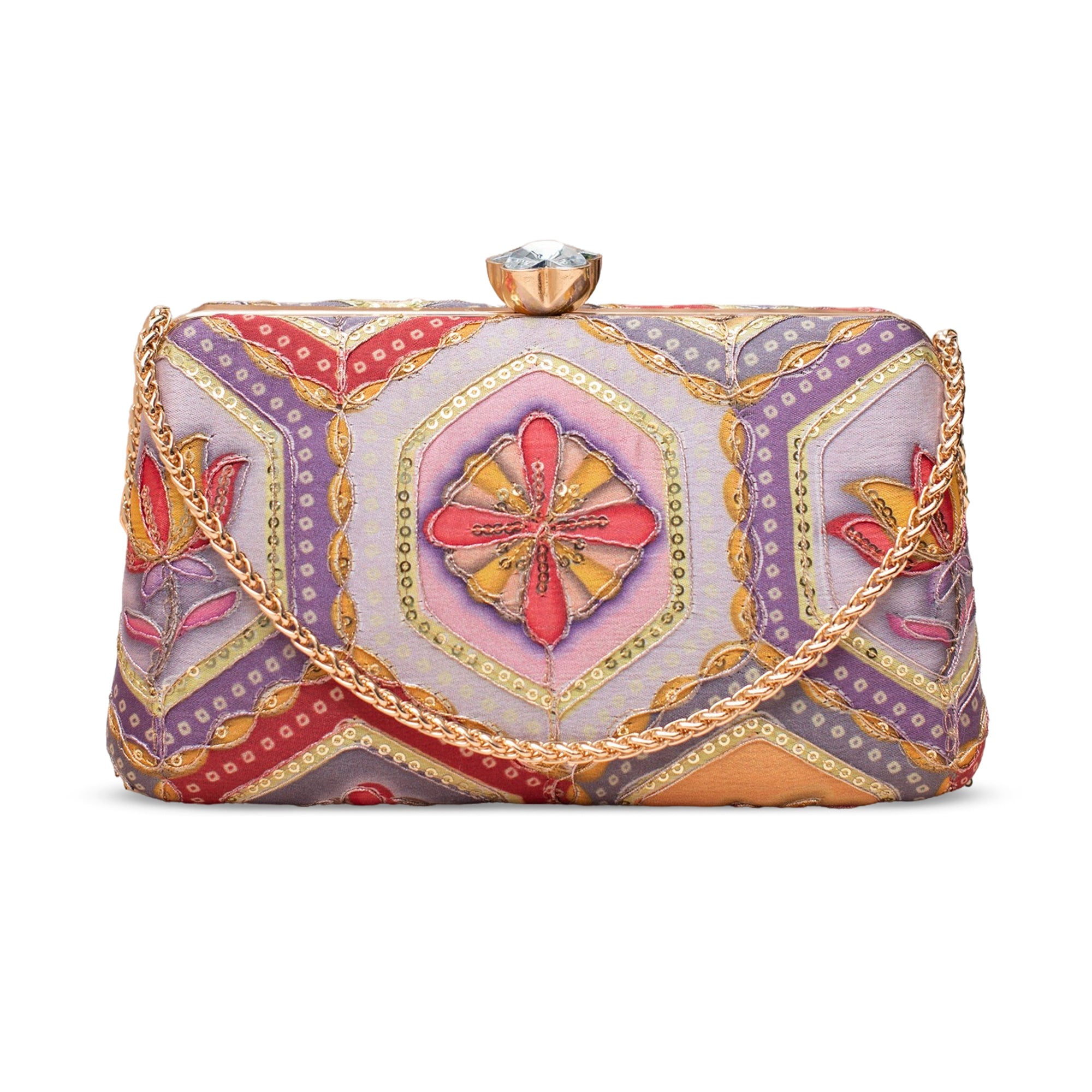 Artklim Lavender Mandala Bloom Clutch