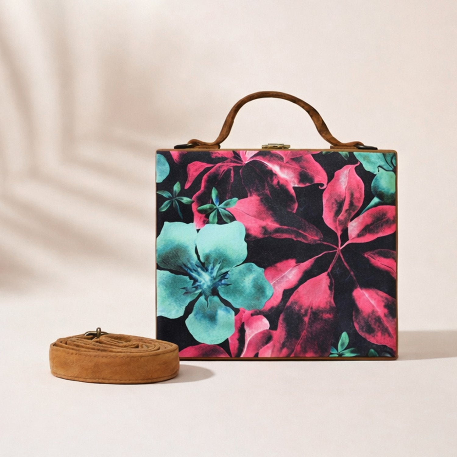 Pink-Blue Floral Suitcase Style
