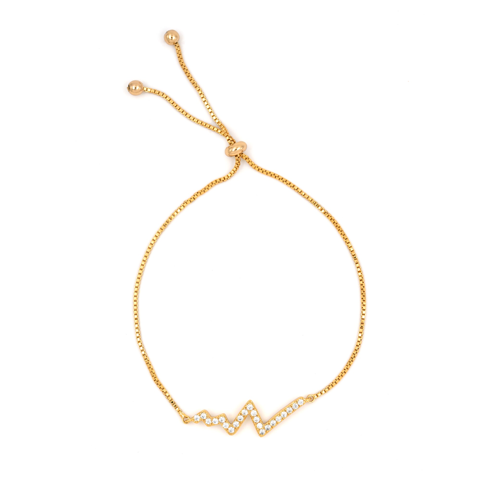 Artklim Gold Plated Zig Zag Design Slider Bracelet
