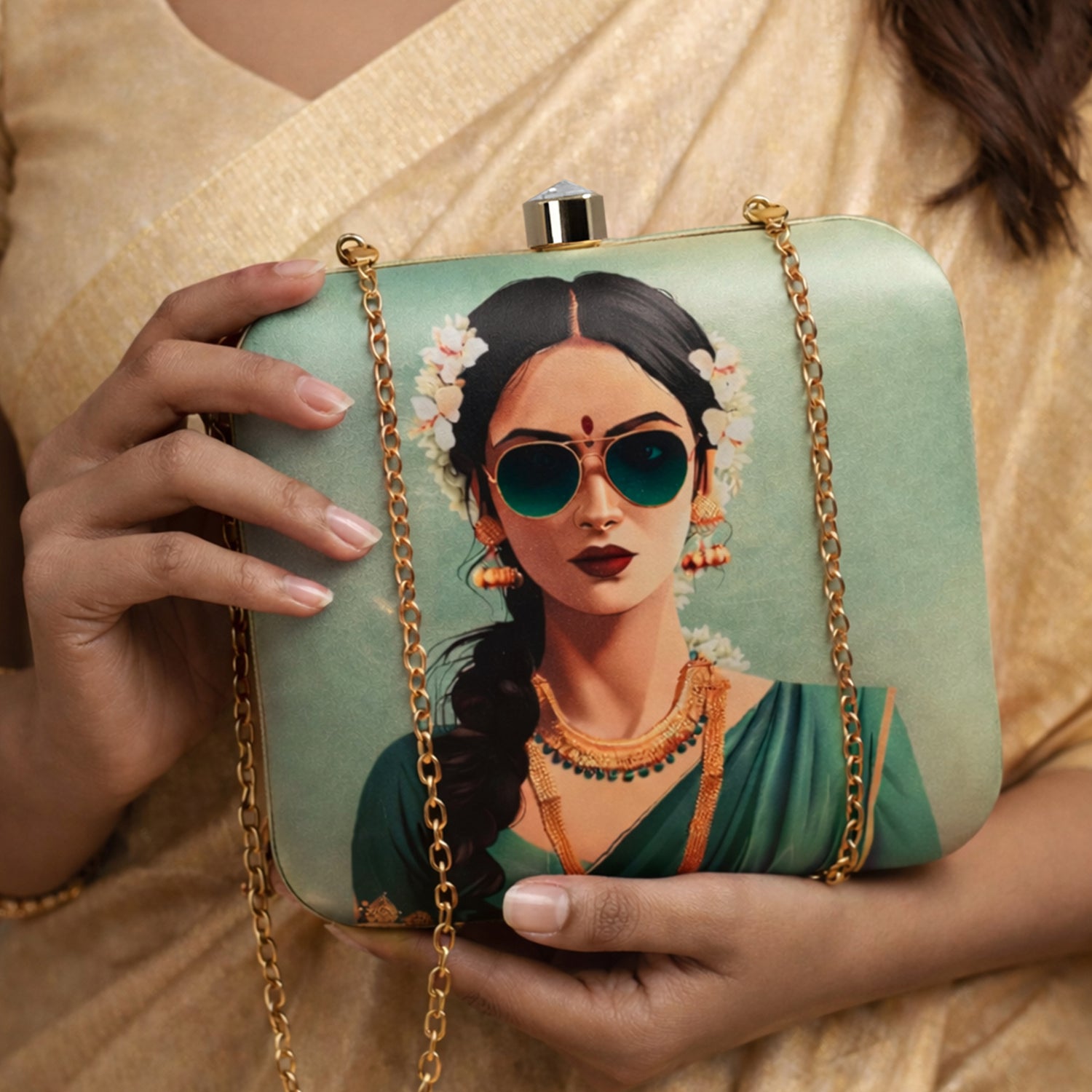 Desi Woman Portrait Clutch