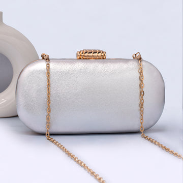 Artklim Silver Capsule Shape Clutch