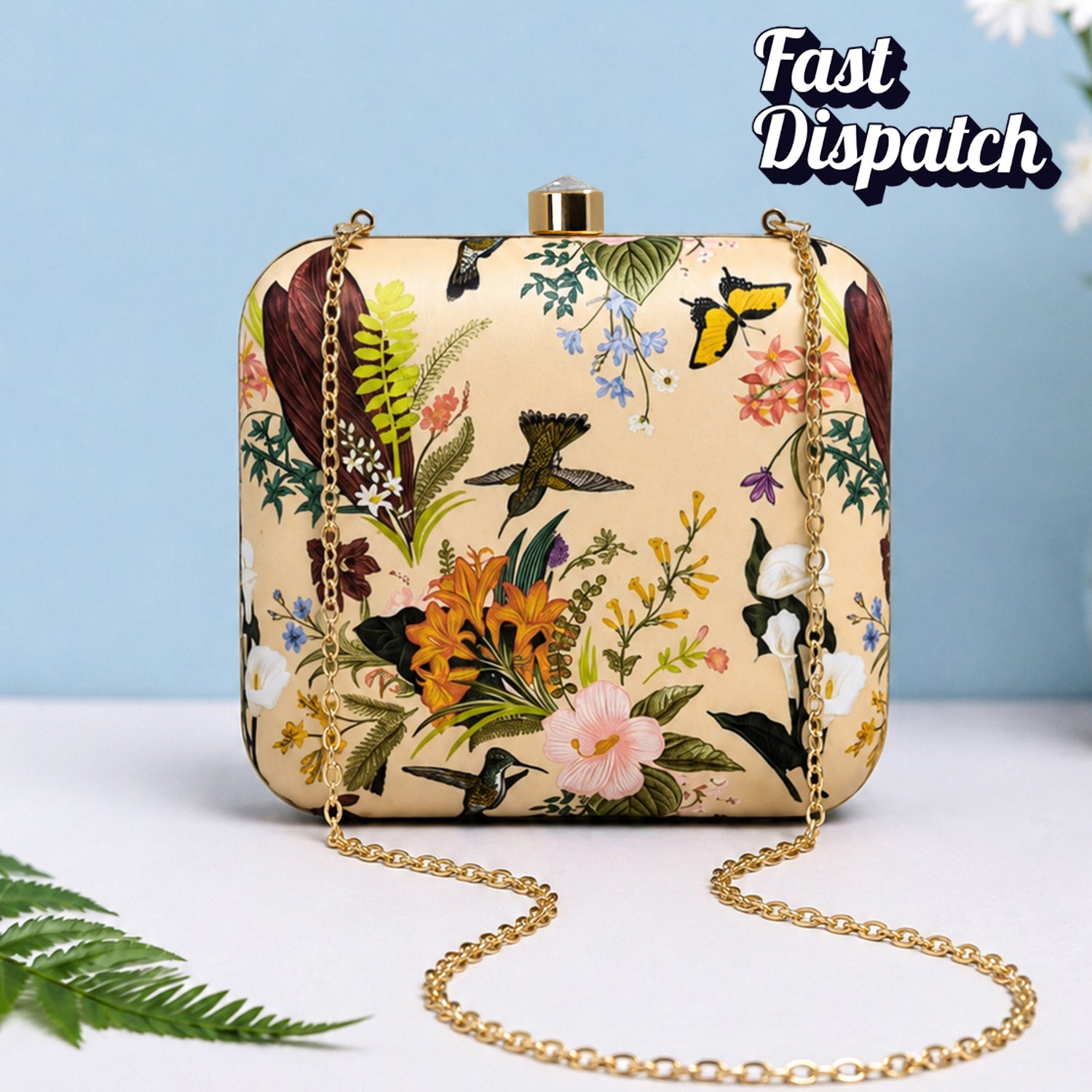 Artklim Floral Birds & Butterfly Printed Designer Clutch