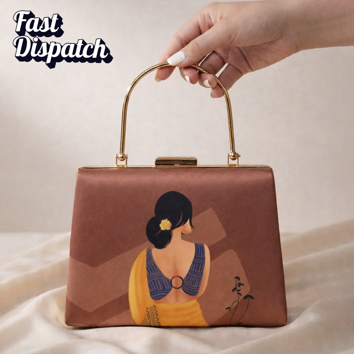 Artklim Elegant Women Artistic Handbag Style Printed Clutch