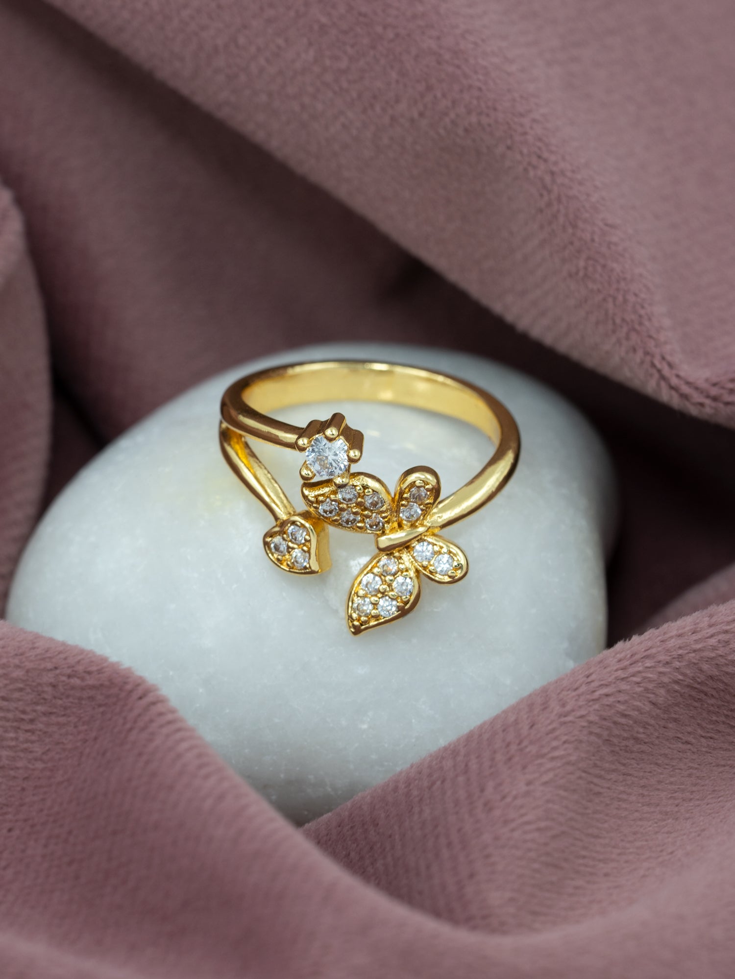 Artklim Gold-Plated Butterfly Wings Anti-Tarnish Ring