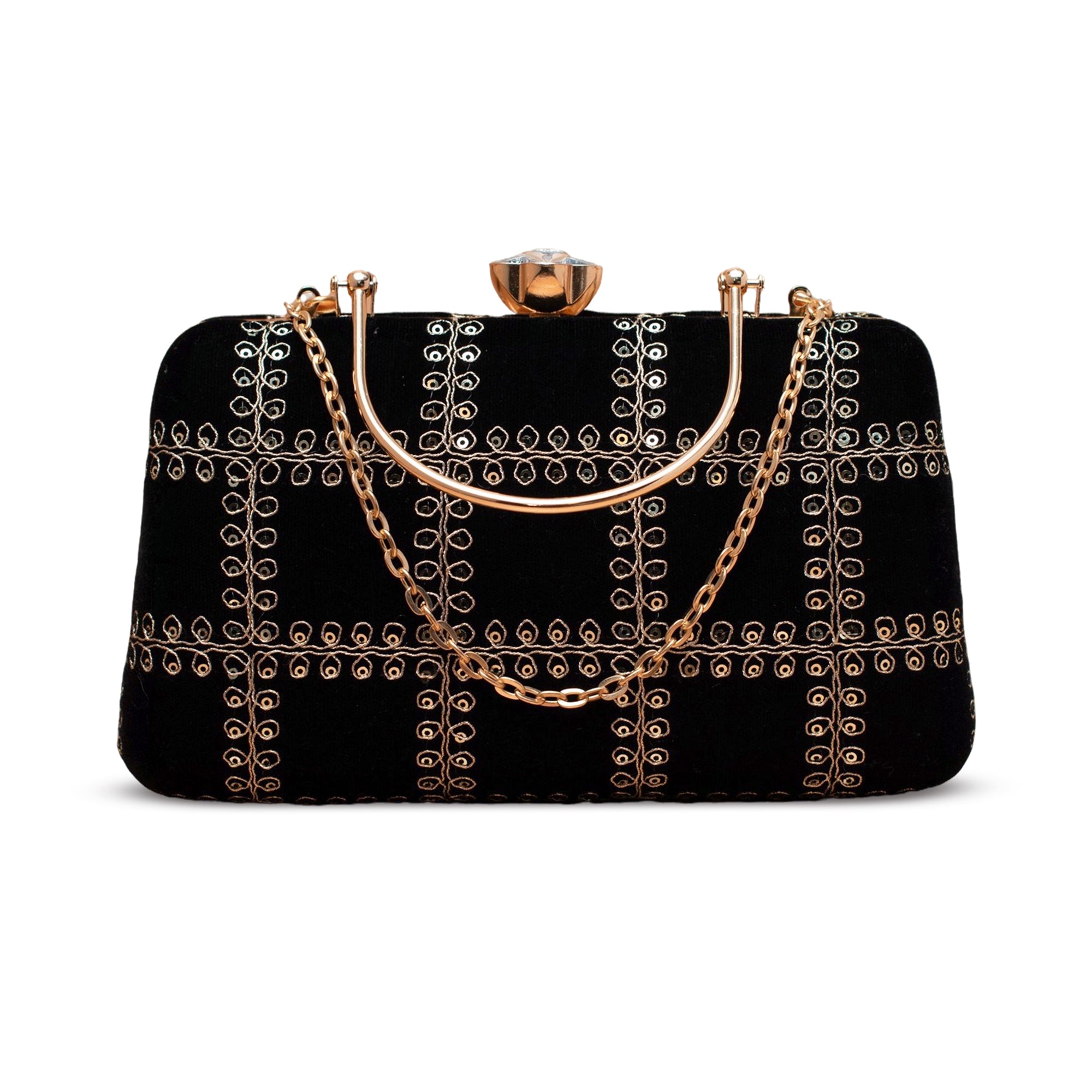 Artklim Midnight Elegance Embroidery Clutch