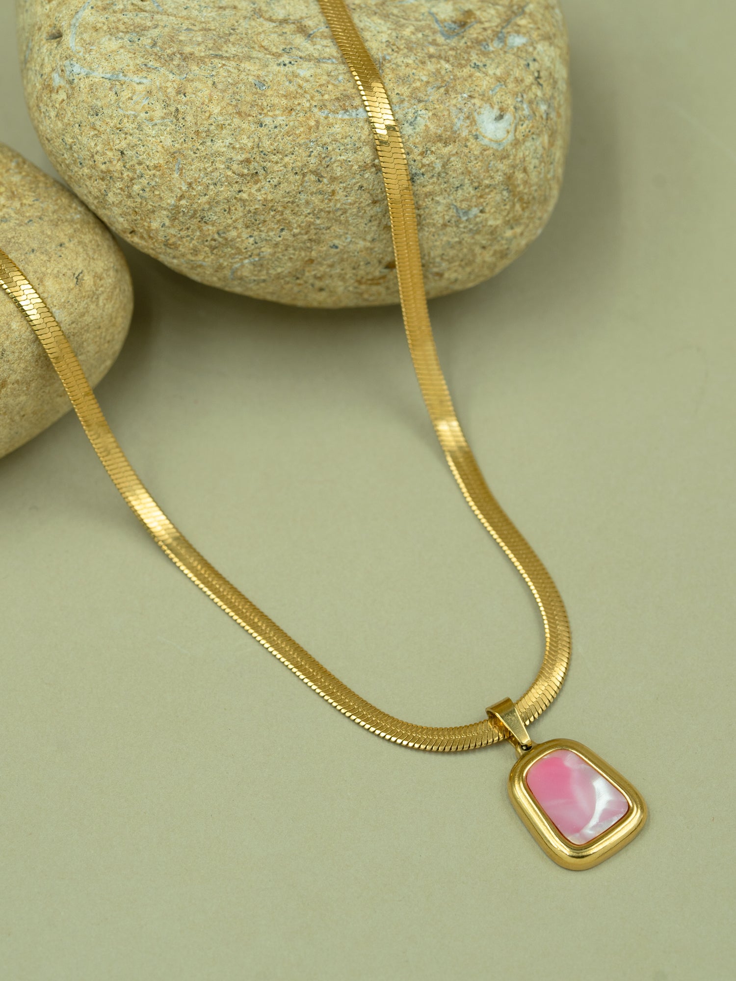 Artklim Blush Stone Drop Pendant