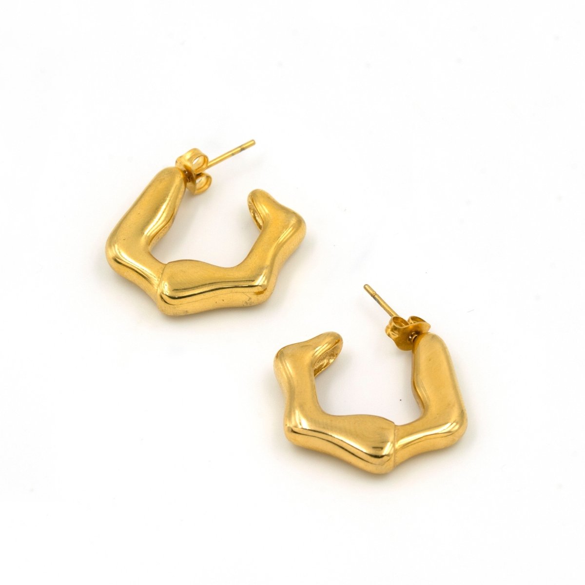 Artklim Gold Plated Geometric Hoop Earrings