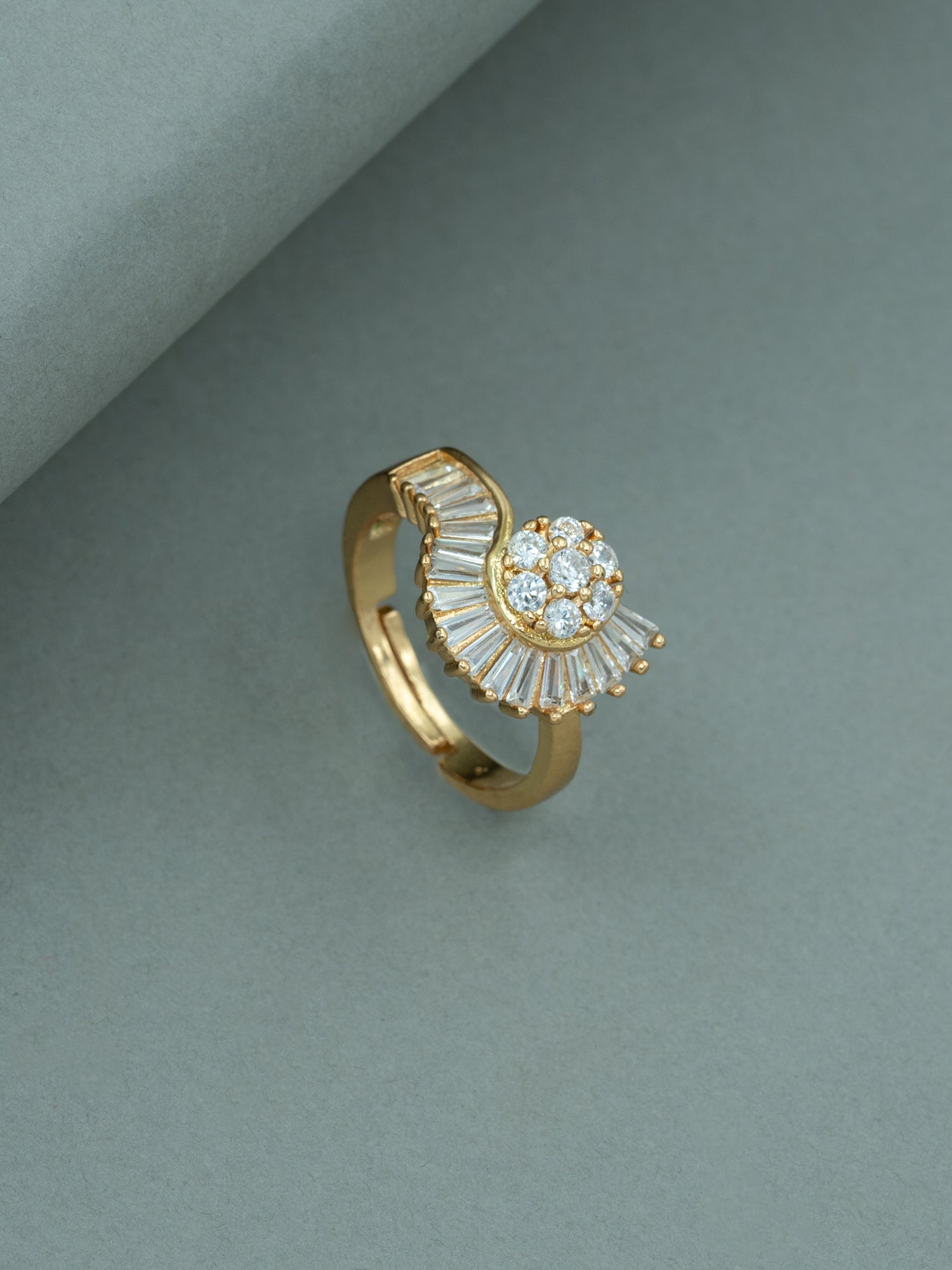 Artklim Gold-Plated Radiant Halo Anti-Tarnish Ring