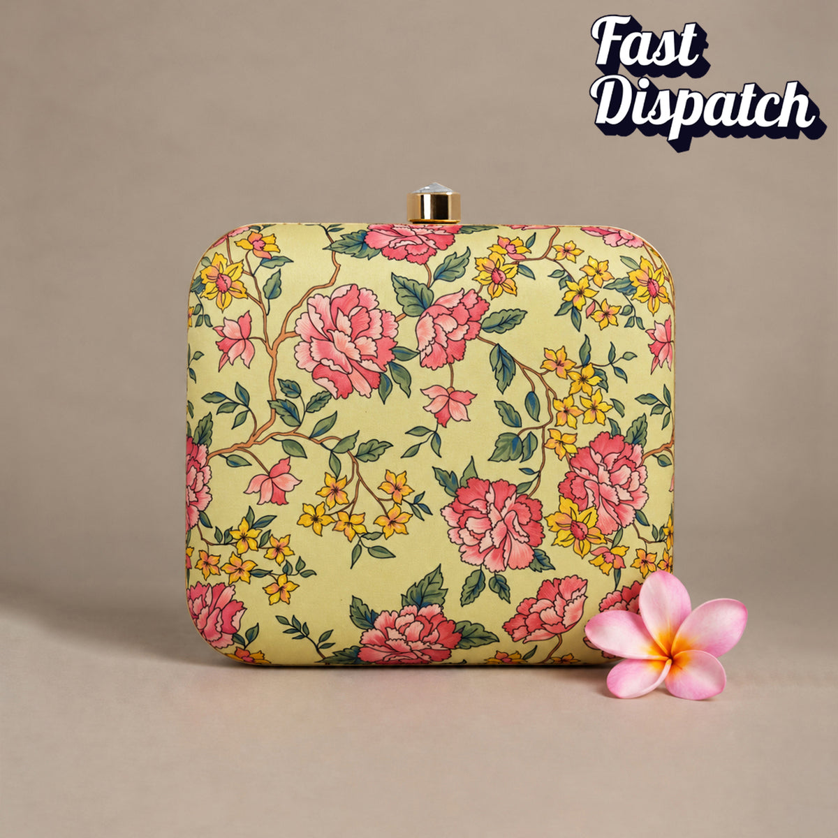 Artklim Elegant Floral Blossom Pattern Printed Clutch