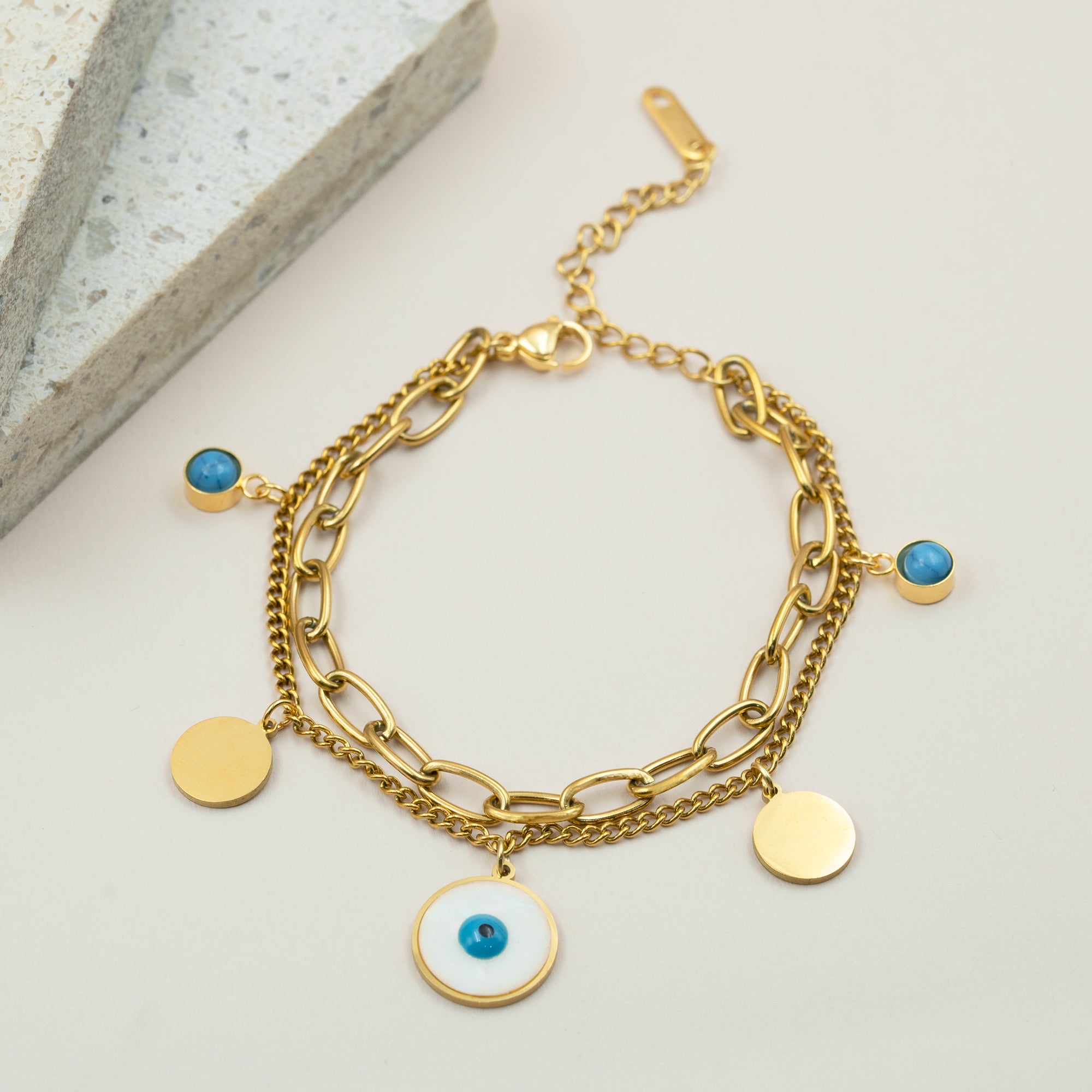 Artklim Evil Eye Chain Charm Bracelet