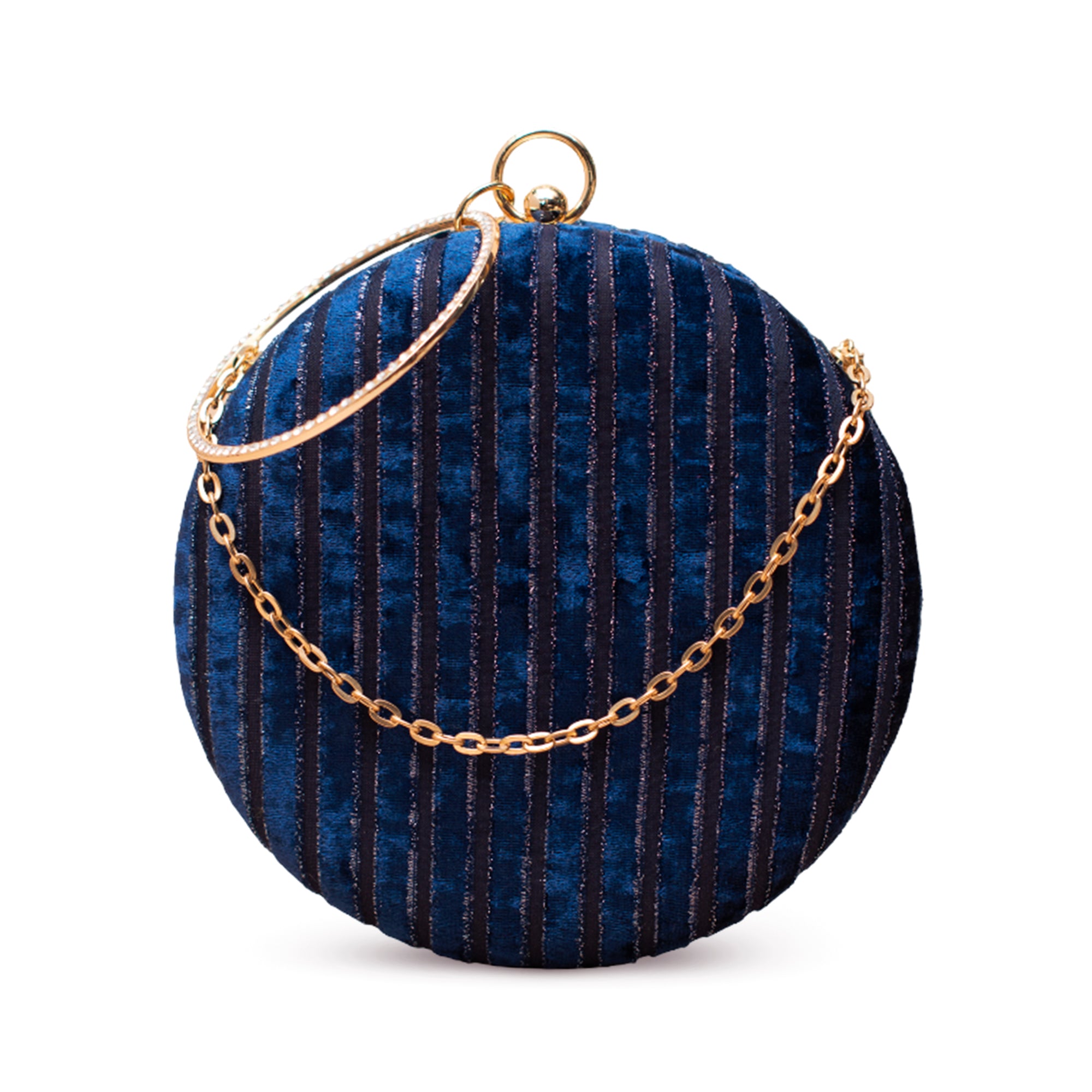 Artklim Navy Blue Embroidery Clutch
