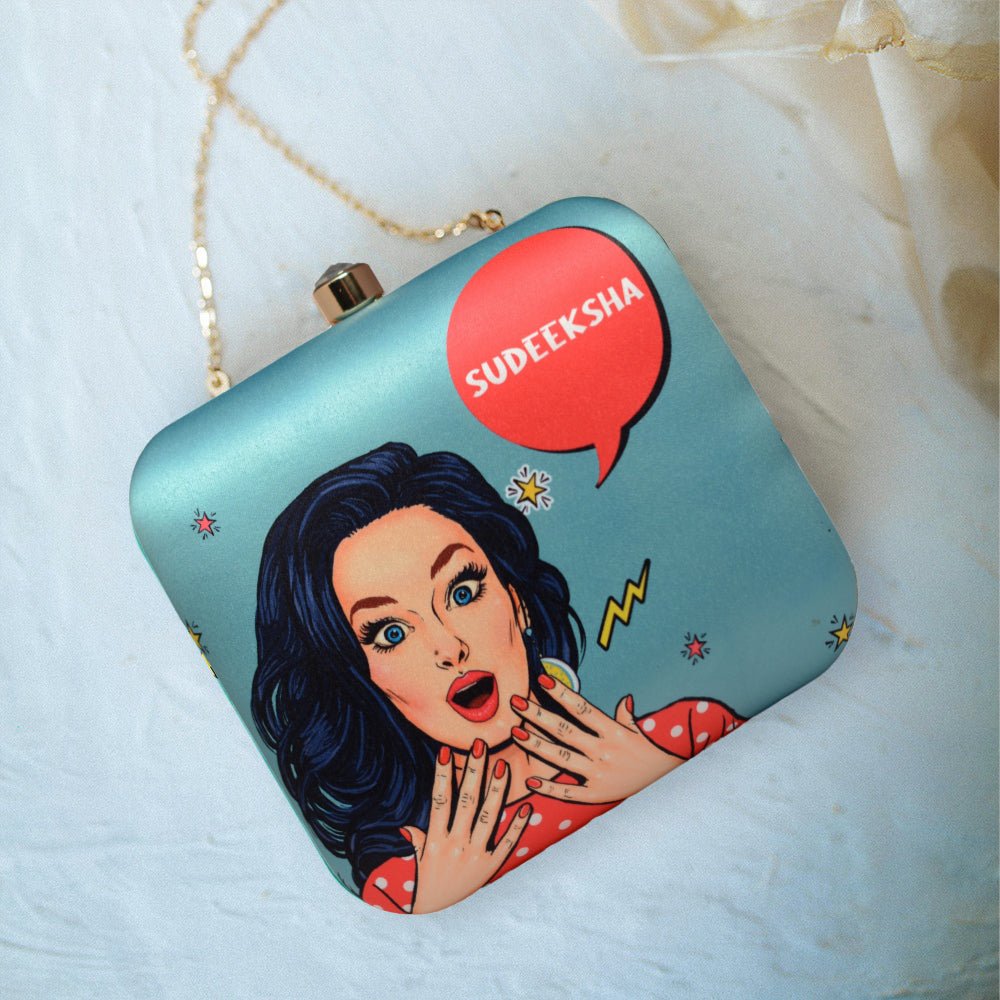 Emerald Green Customised Name Clutch