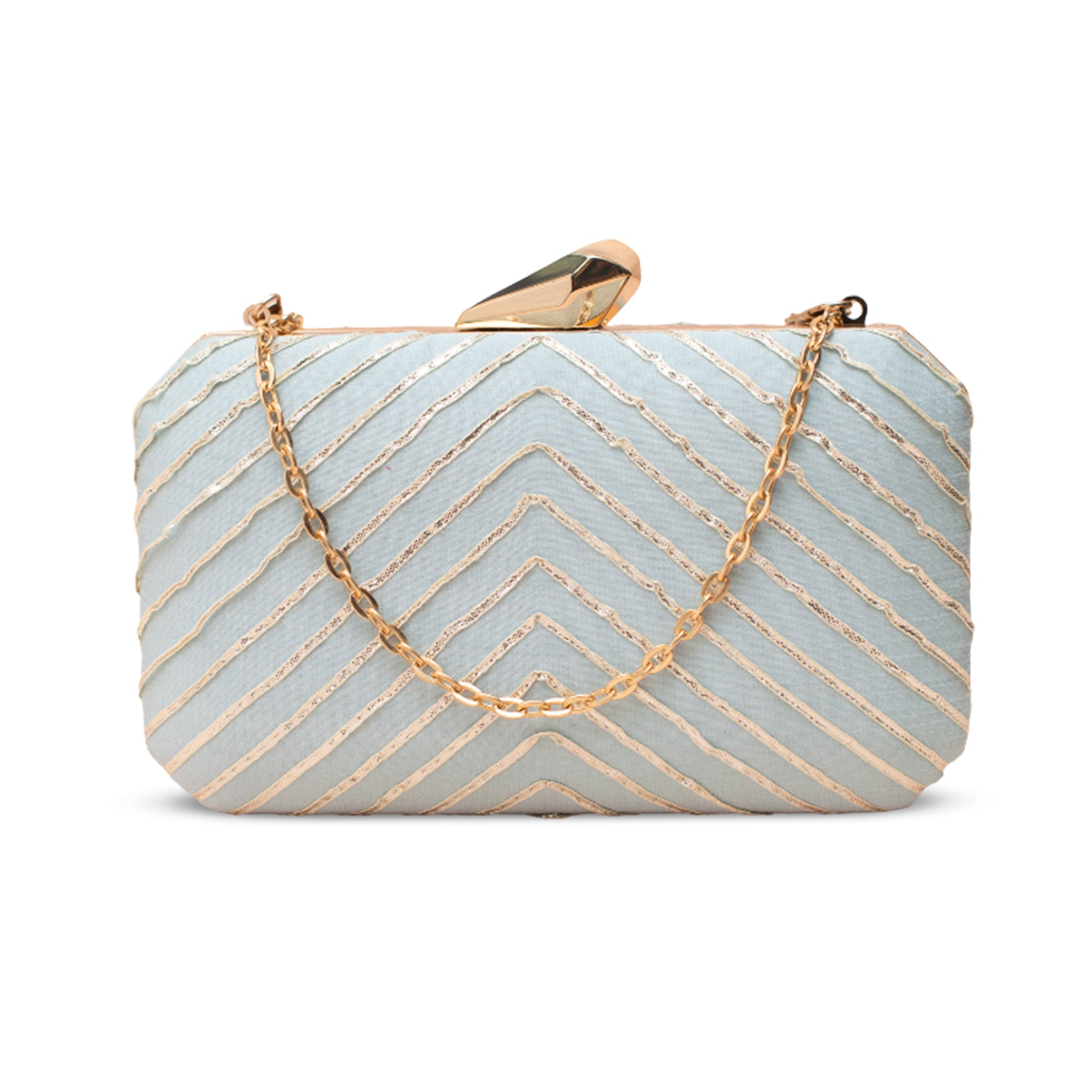 Artklim Gota Patti Blue Mist Glam Clutch