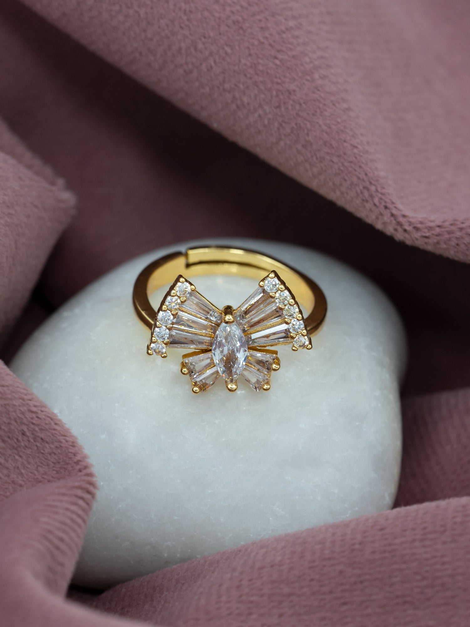 Artklim Gold-Plated Butterfly Wings Anti-Tarnish Ring