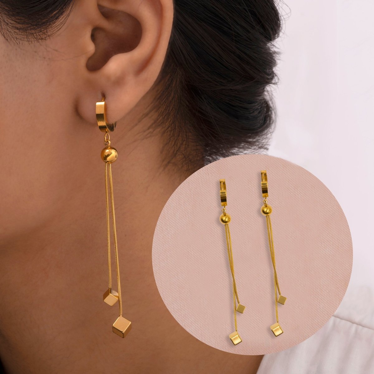 Artklim Minimalist Long Drop Earrings