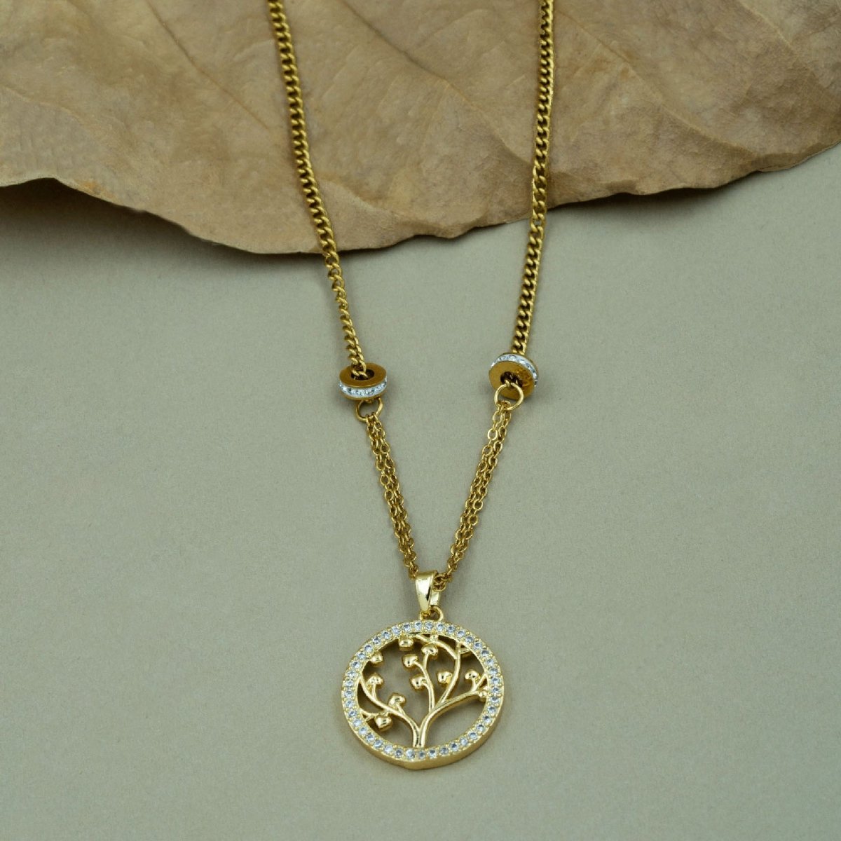 Artklim Gold Plated Tree Of Life Pendant Necklace