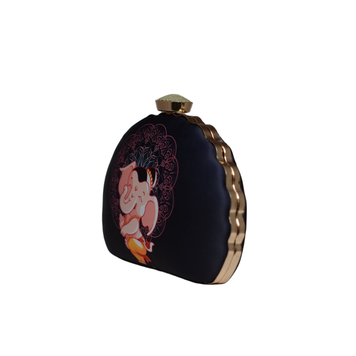 Artklim Ganesh Printed D-shape Clutch