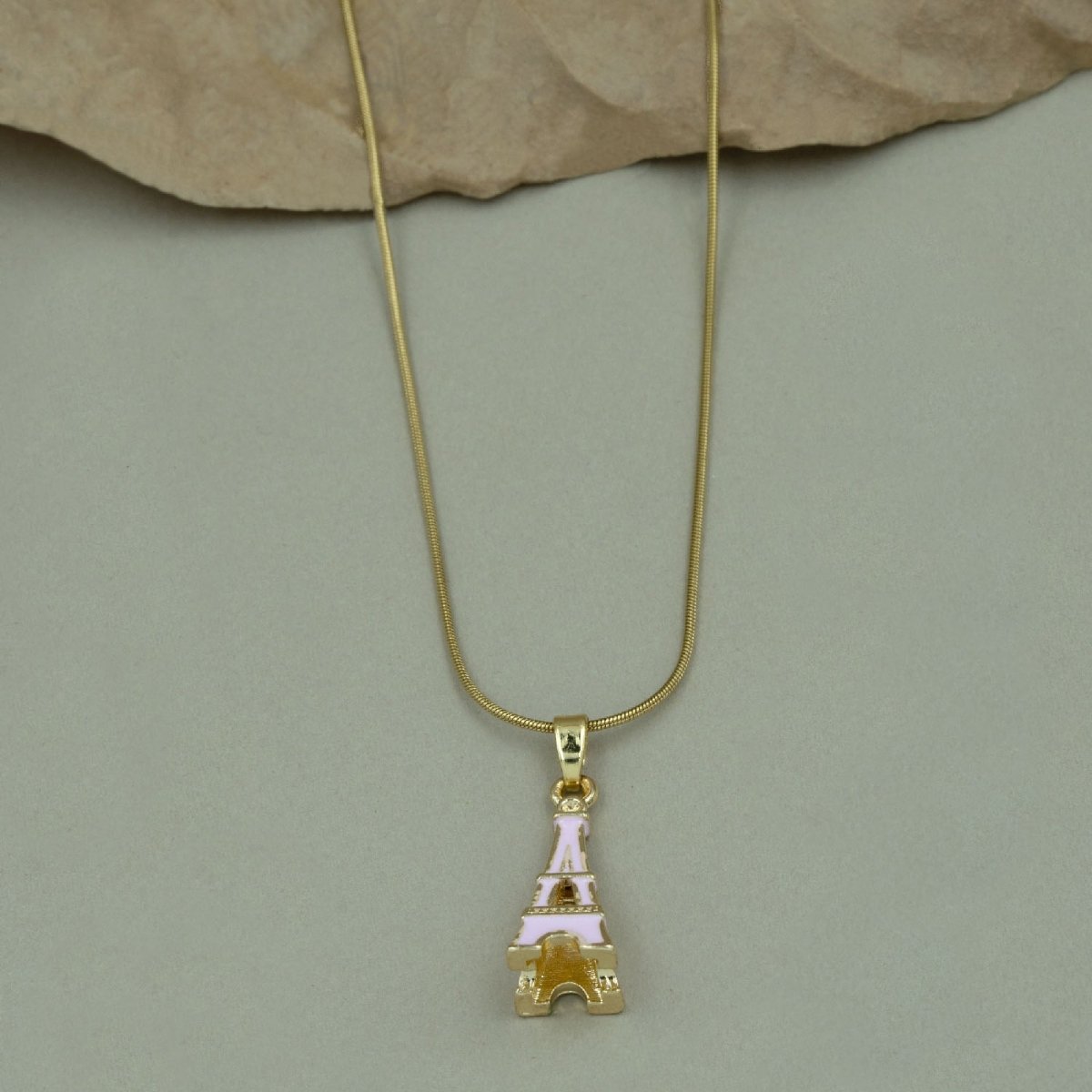 Artklim Gold Plated Eiffel Tower Pendant Necklace