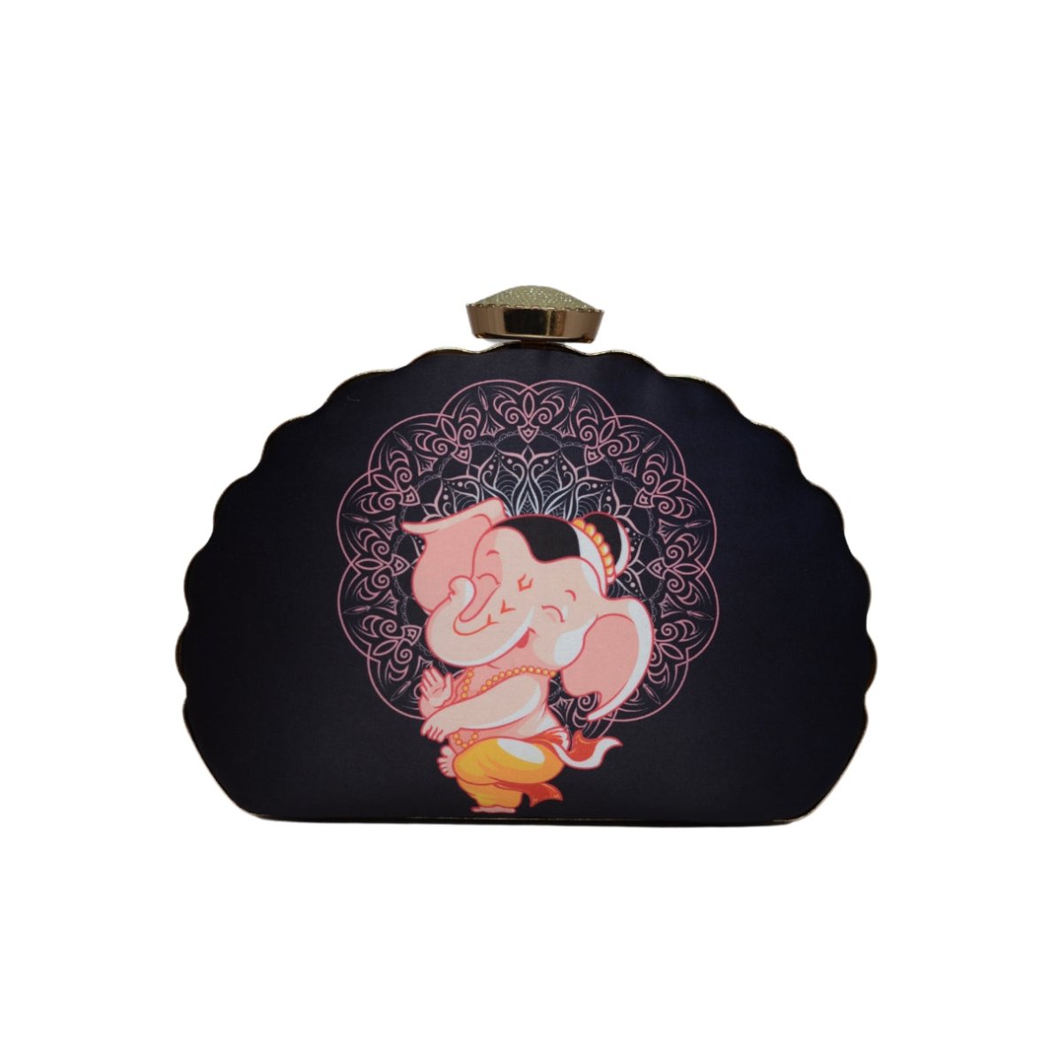 Artklim Ganesh Printed D-shape Clutch
