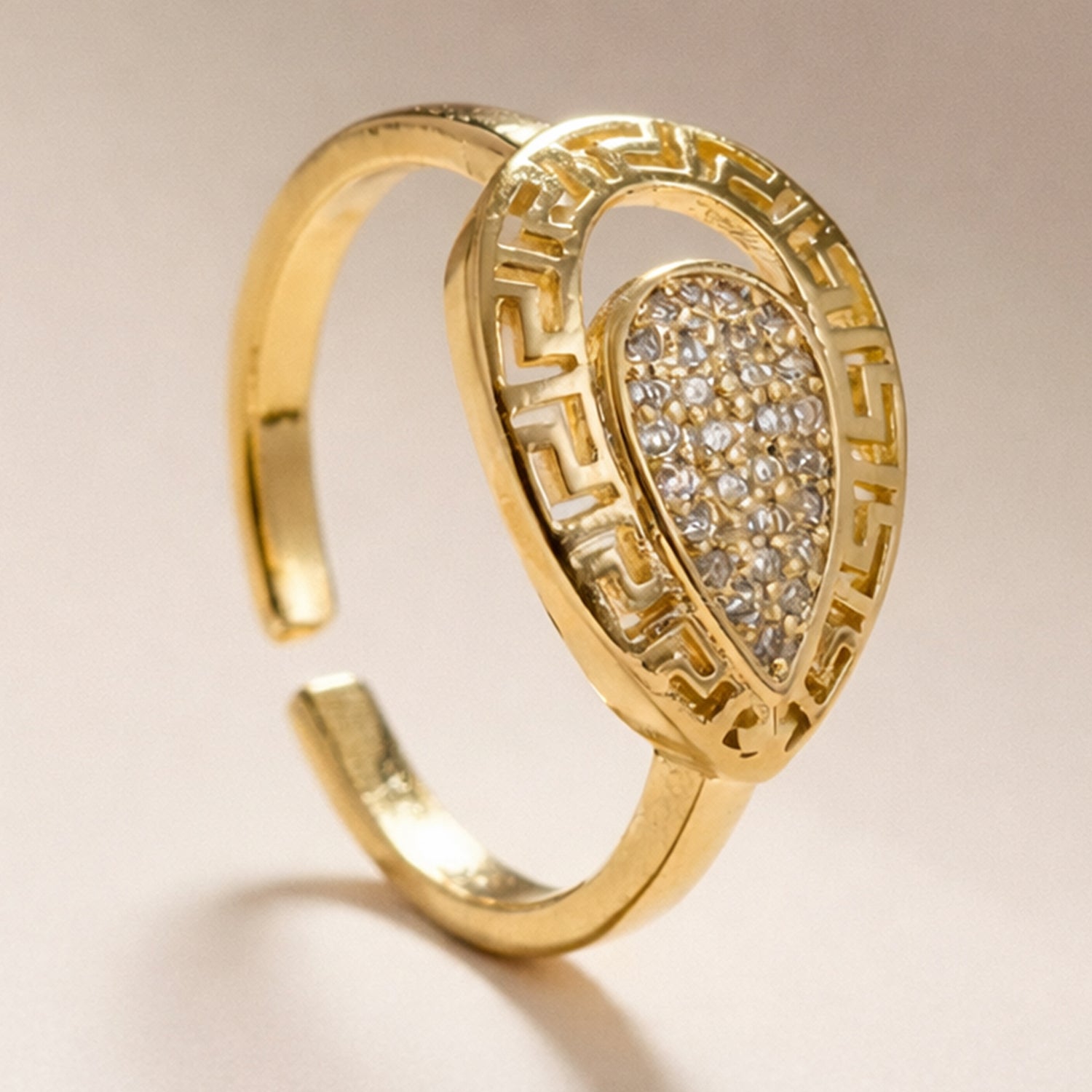 Artklim Gold-Plated Royal Teardrop Anti-Tarnish Ring