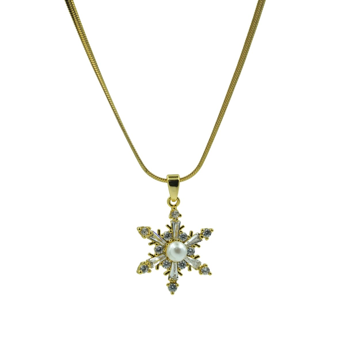 Artklim Gold Plated Snowflake Pendant Necklace
