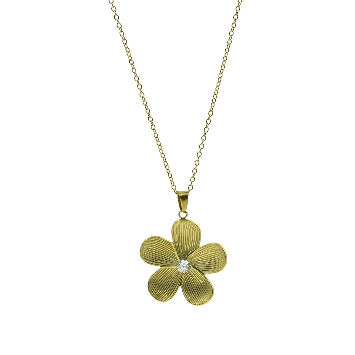 Artklim Gold Plated Floral Pendant Necklace