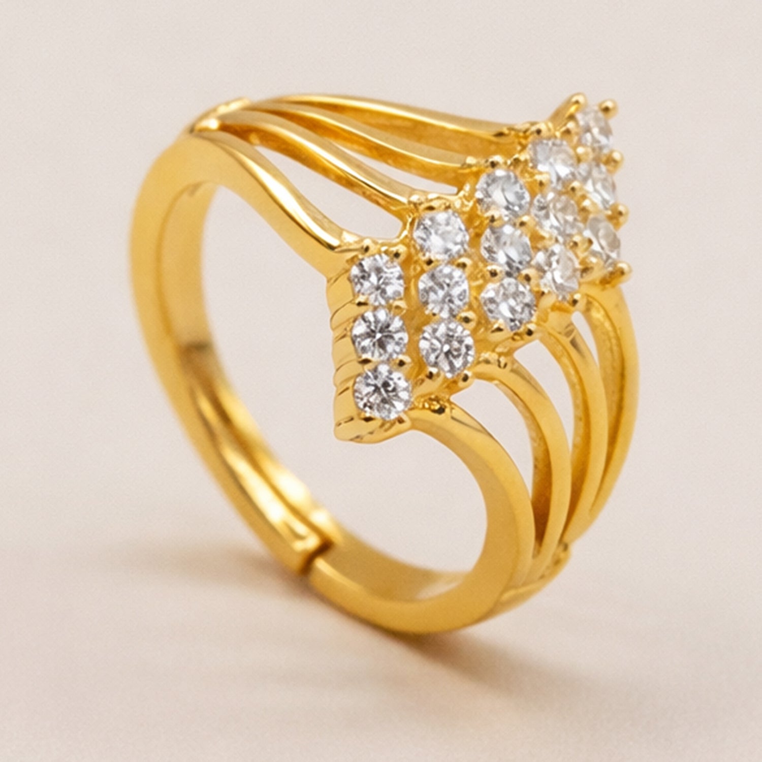 Artklim Gold-Plated Luxe Wave Anti-Tarnish Ring