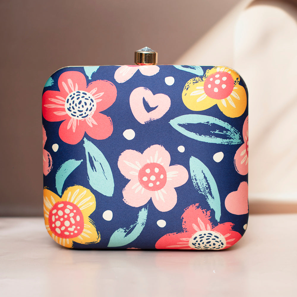 Artklim Flower Printed Clutch