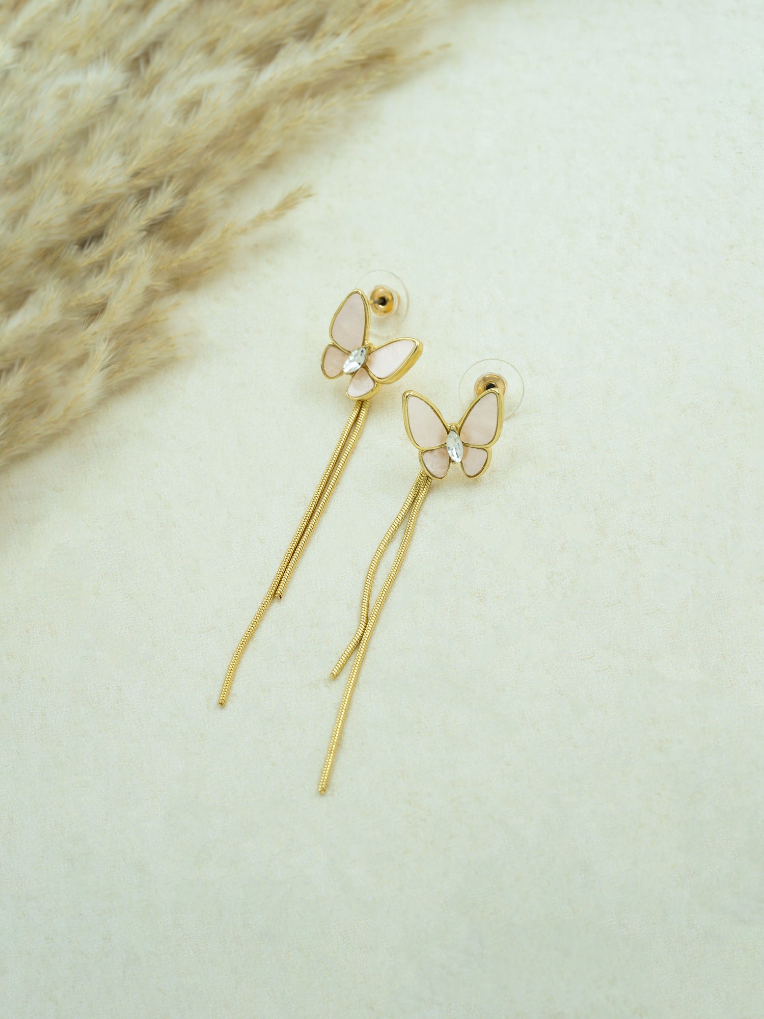 Artklim Butterfly Long Drop Anti Tarnish Earrings