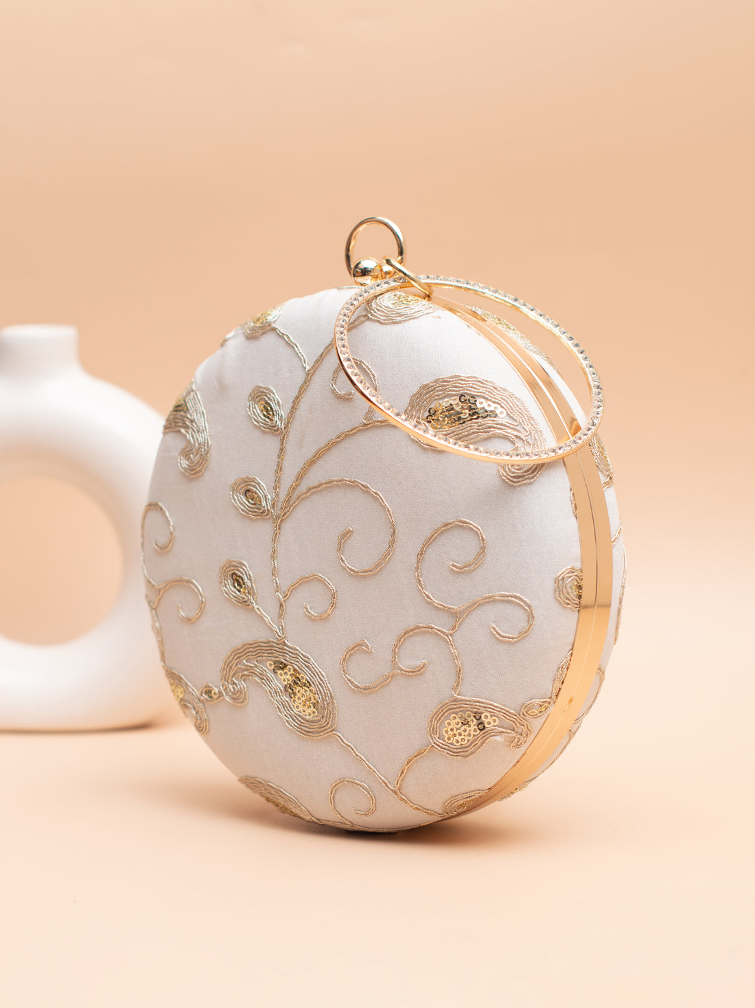 Artklim White with Golden Paisley Motif