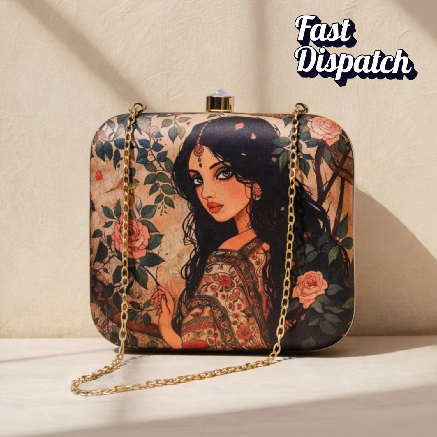 Artklim Indian Princess Printed Clutch