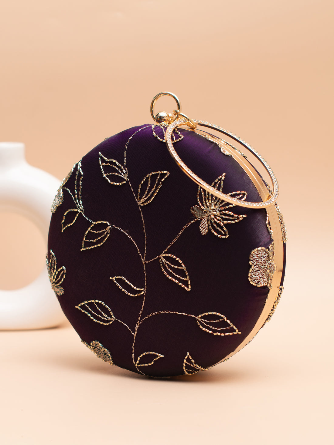 Artklim Purple with Golden Leaf & Floral Trails