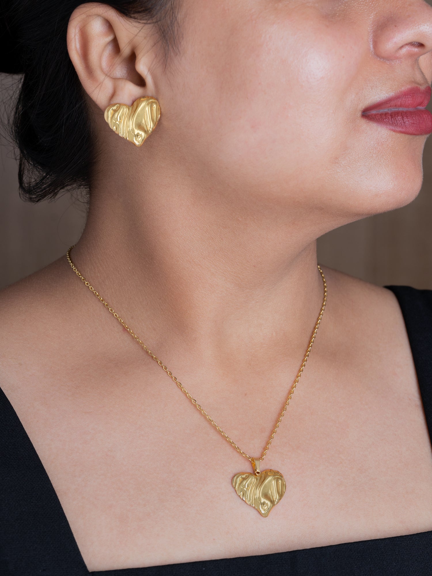 ARTKLIM Heart Gold-Plated Jewelry Set