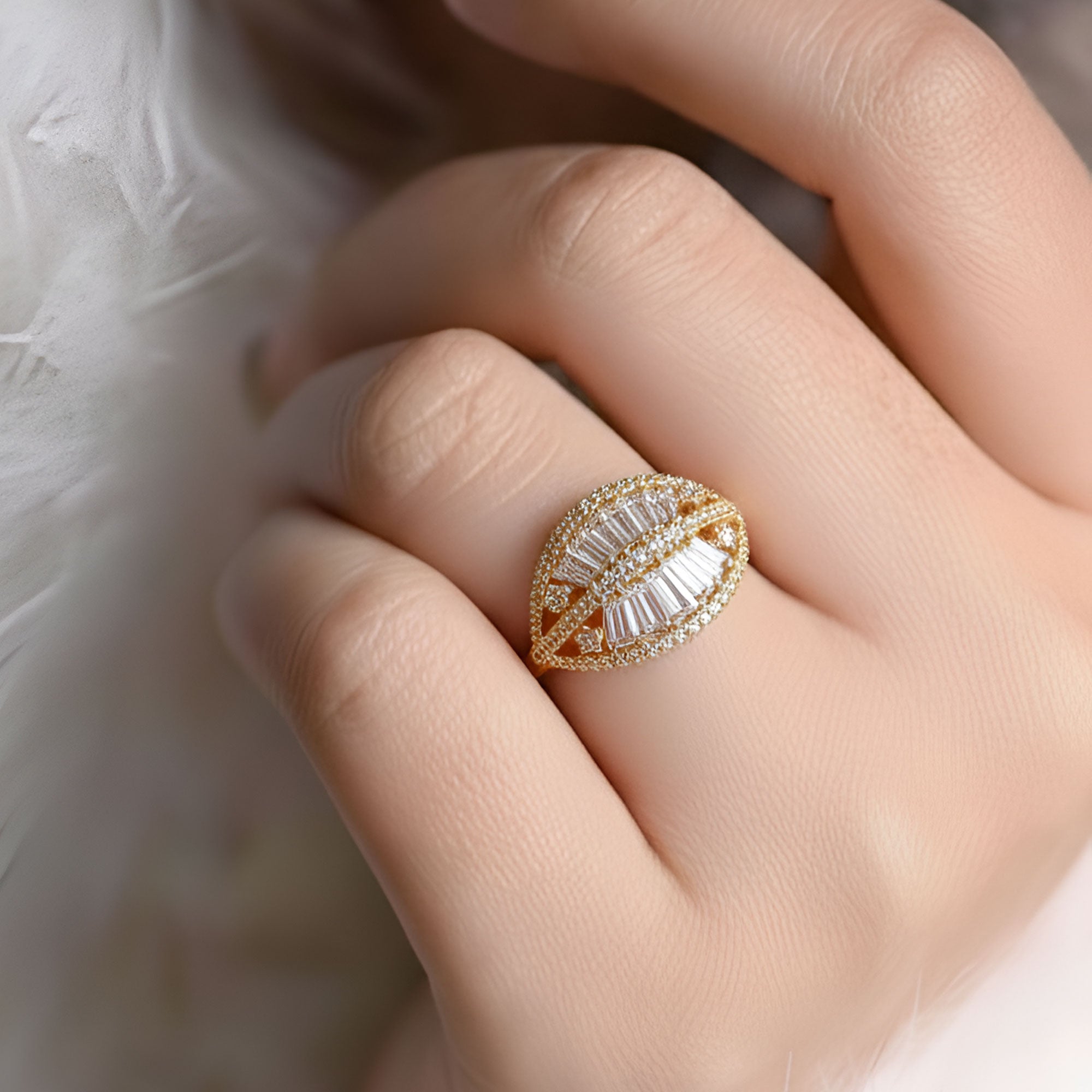 Artklim Gold-Plated Aurelia Glow Anti-Tarnish Ring