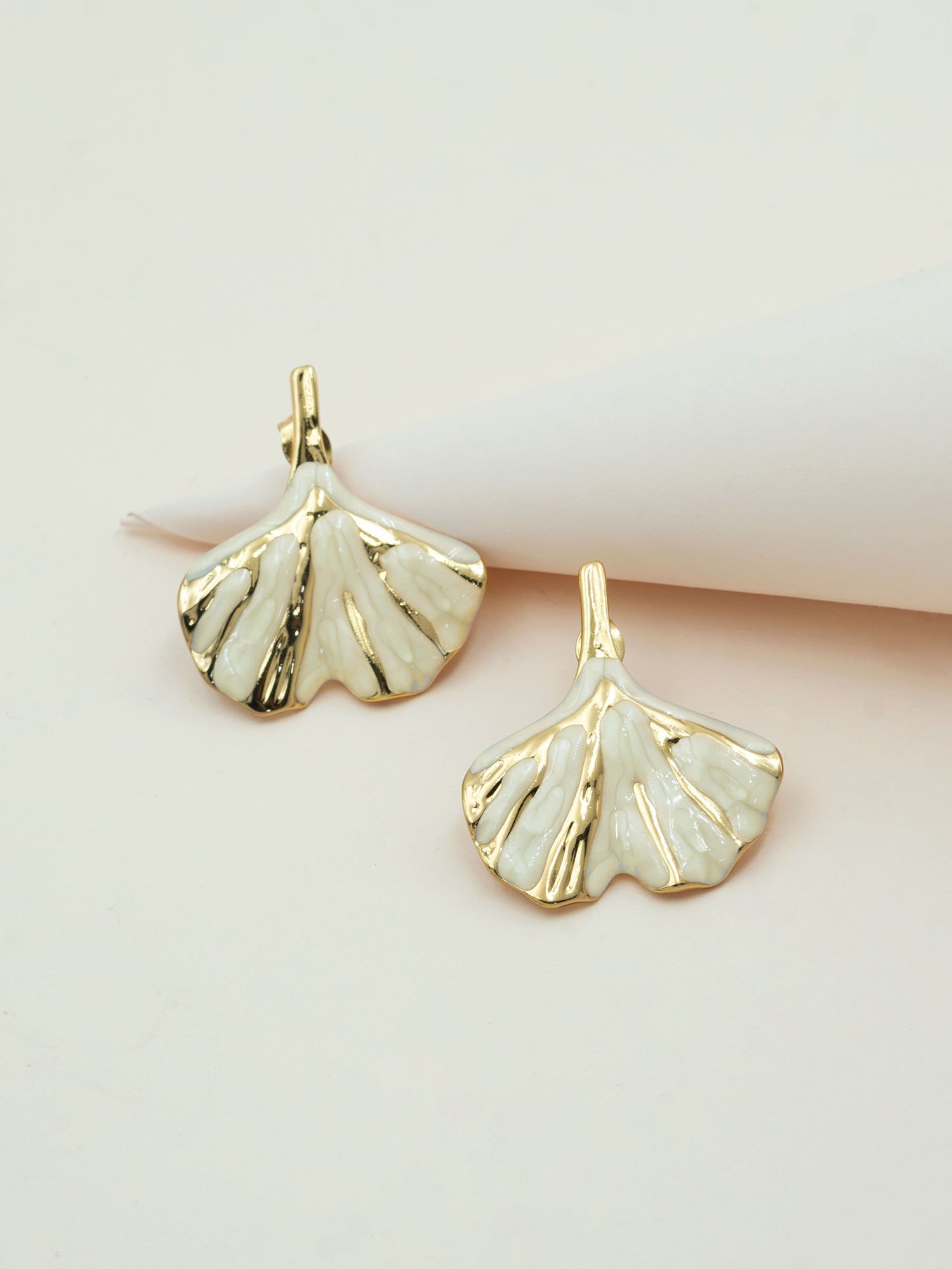 Artklim Golden Ginkgo Anti-Tarnish Earrings