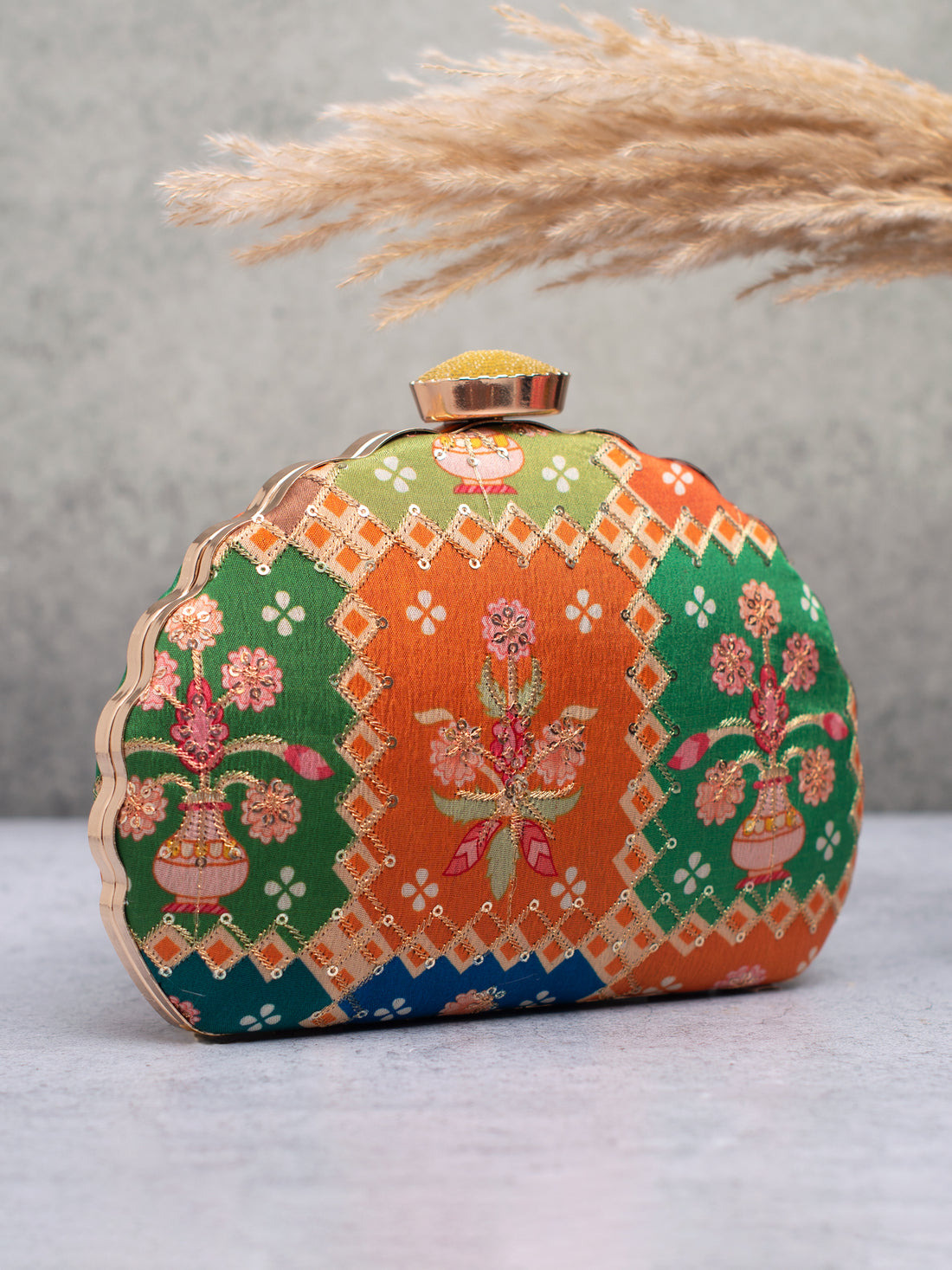 Artklim Festive Mosaic Floral Clutch