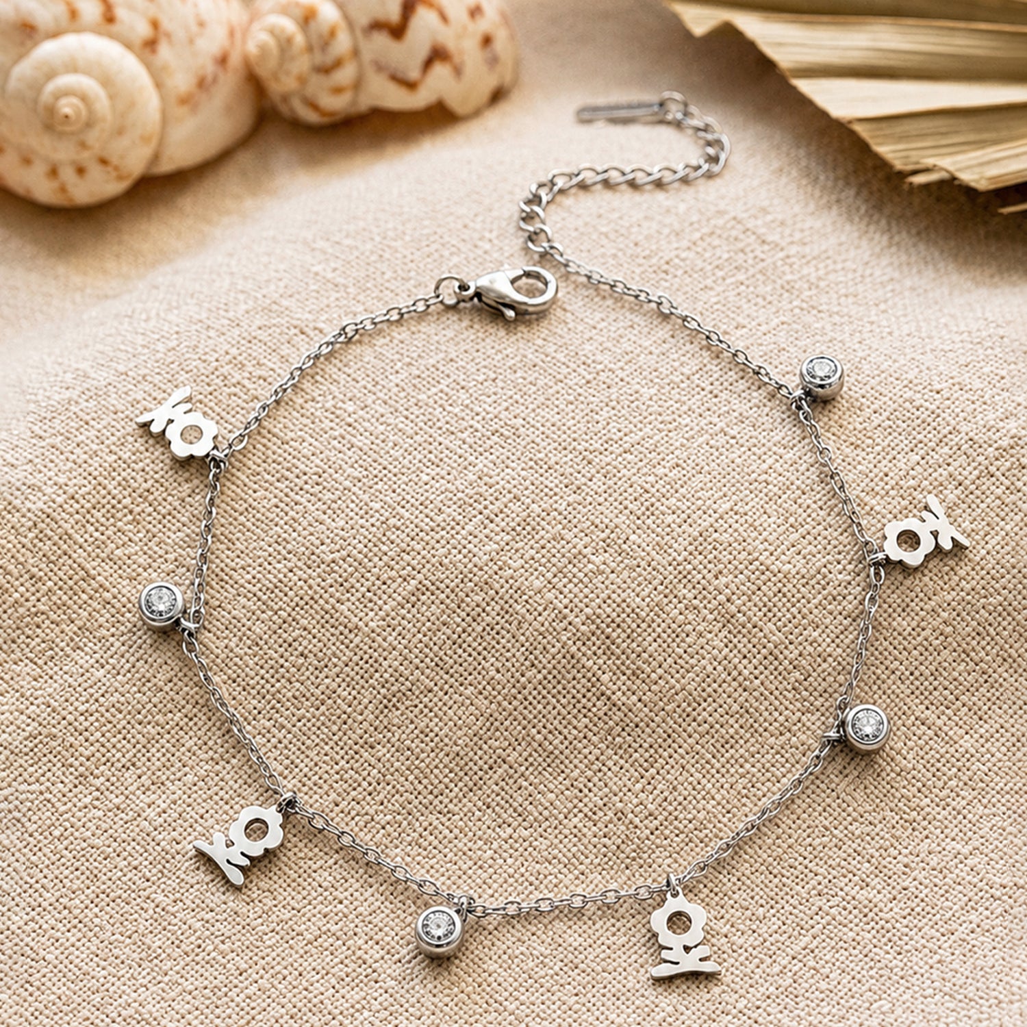 Artklim Silver Sunflower Charm Chain Anti-Tarnish Anklet