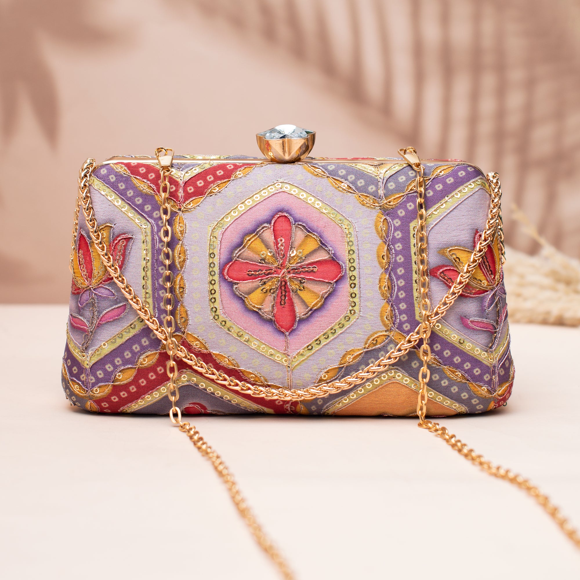 Artklim Lavender Mandala Bloom Clutch