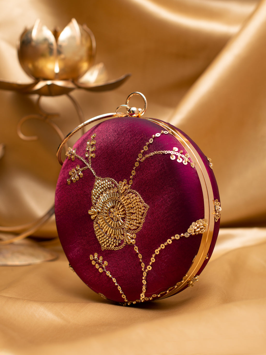 Artklim Crimson Bloom Round Clutch