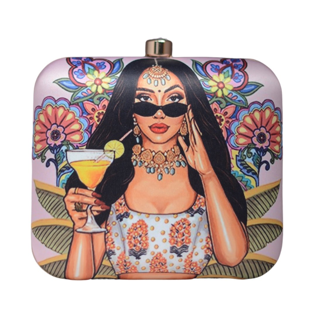 Artklim Glam Girl Printed Clutch